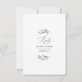 Olive Branch minimale Aquarellfarben Brautantwort