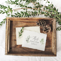 Olive Branch minimale Aquarellfarben Brautantwort