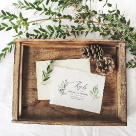 Olive Branch minimale Aquarellfarben Brautantwort Postkarte