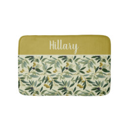 Olive Branch Monogram Name Badematte