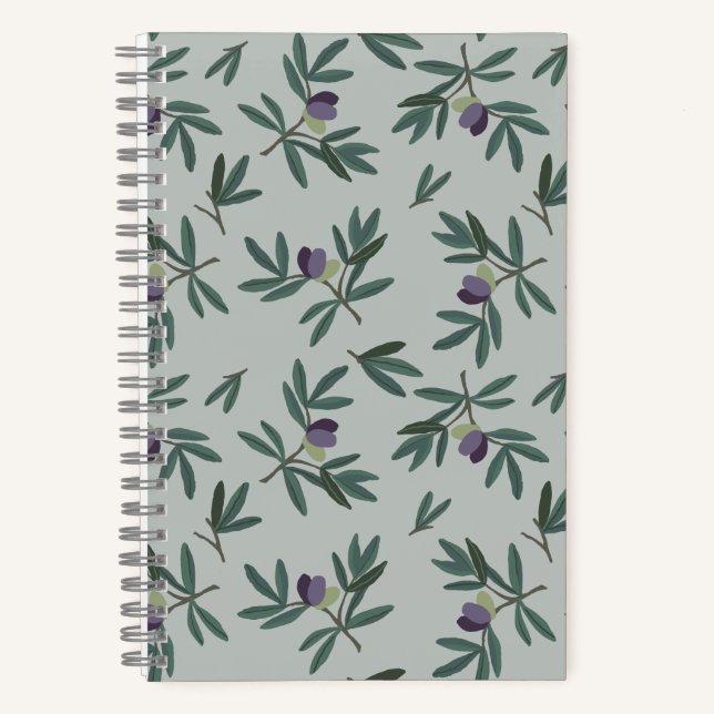 Olive Branch-Musternotebook Notizbuch (Vorderseite)
