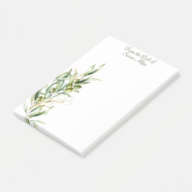 Olive Branch Post-It® Notes, 4" x 6" Post-it Klebezettel (angewinkelt)
