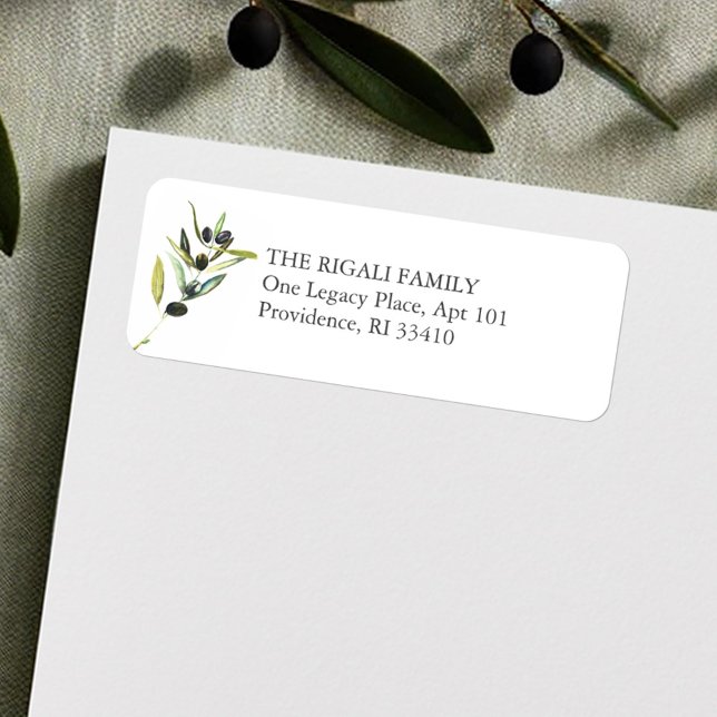 Olive Branch Rücksendeadresse (Return address labels watercolor olive branch art by Victoria Grigaliunas Do Tell A Belle)