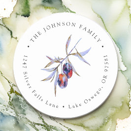 Olive Branch Rücksendeadresse Runder Aufkleber