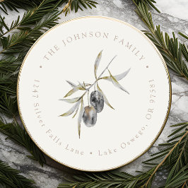 Olive Branch Rücksendeadresse Runder Aufkleber