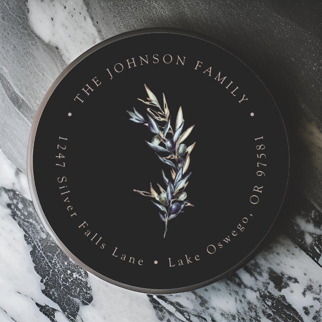 Olive Branch Rücksendeadresse Runder Aufkleber (Von Creator hochgeladen)