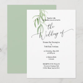 Ölive Branch Sage Green Wedding Einladung