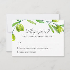 Olive Branch Script Classic Respektkarte RSVP Karte