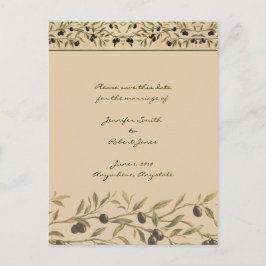 Olive Branch Toskana Save the Date Ankündigungspostkarte