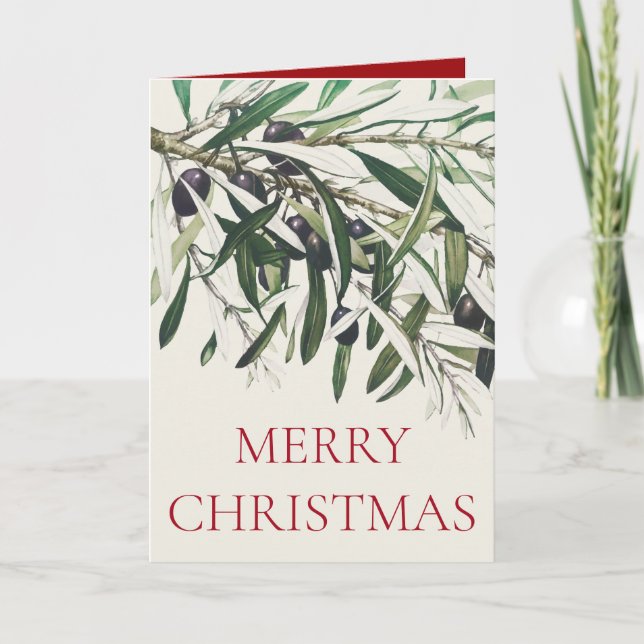 "OLIVE BRANCH" VINTAGE CHRISTMAS GREETCARD KARTE (Vorderseite)