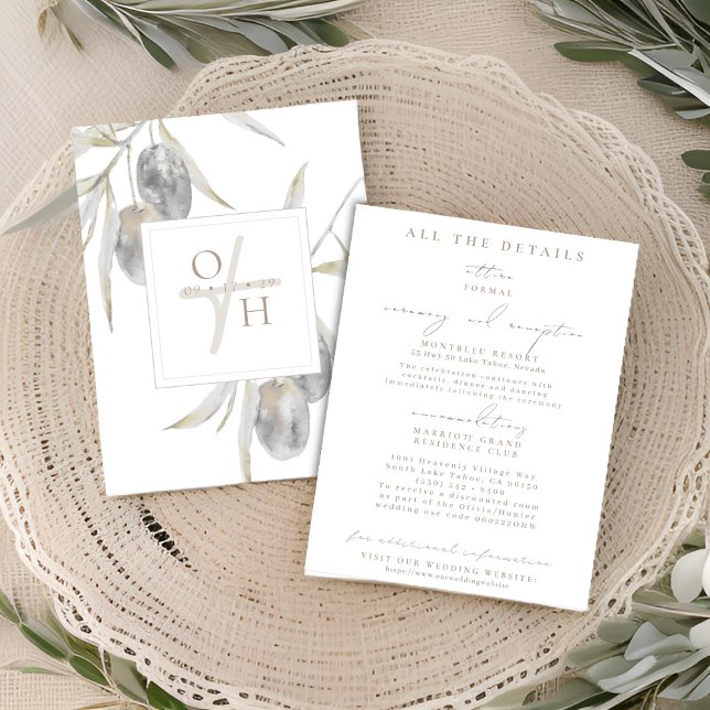 Olive Branch Wedding Details Karten (Von Creator hochgeladen)