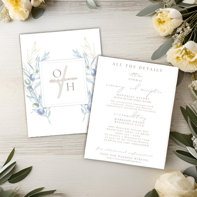 Olive Branch Wedding Details Karten (Von Creator hochgeladen)