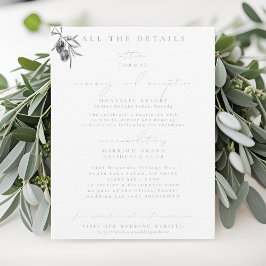 Olive Branch Wedding Details Karten