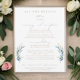 Olive Branch Wedding Details Karten