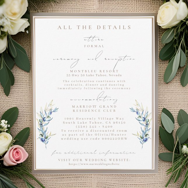 Olive Branch Wedding Details Karten (Von Creator hochgeladen)
