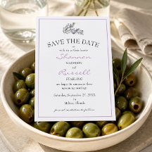 Olive Branch Wedding Save the Date Card