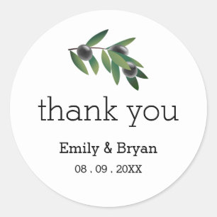Olive Branch Wedding Vielen Dank Sticker