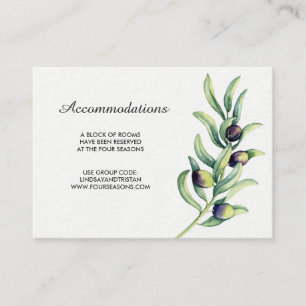 Olive Branch Weinberg Hochzeitsunterkunft Karte