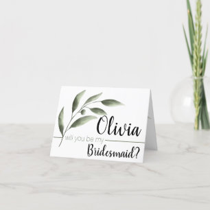 Olive Branch werden Sie meine Bridesmaid Cards Was Einladung