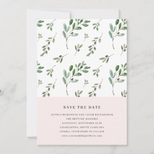 Olive Branches Einfache Hochzeit in Rosa Save The Date