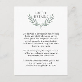 Olive Branches Laurel Wreath Gastdetails Begleitkarte