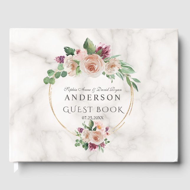 Olive Branches Wreath Wedding Gästebuch (Vorderseite)
