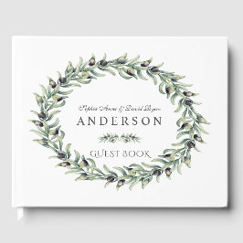 Olive Branches Wreath Wedding Gästebuch