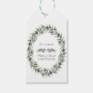 Olive Branches Wreath Wedding Geschenkanhänger