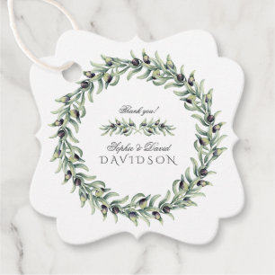 Olive Branches Wreath Wedding Geschenkanhänger
