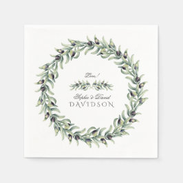 Olive Branches Wreath Wedding Serviette