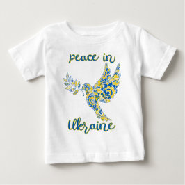 Olive Brande Taube des Friedens Ukrainische Fahne Baby T-shirt