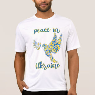 Olive Brande Taube des Friedens Ukrainische Fahne  T-Shirt