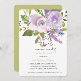 Olive | Chic Lavender Floral Wedding Bridal Brunch Einladung