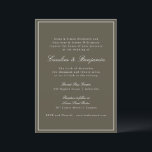 Olive Classic Border Script Elegant Wedding RSVP Einladung<br><div class="desc">This classic wedding invitation features a rich olive green background with refined serif typography and an elegant border. The earthy green tone adds depth and warmth while maintaining a timeless, formal layout. Perfect for fall weddings, garden ceremonies, or evening celebrations with a polished aesthetic. Designed for couples who love traditional...</div>