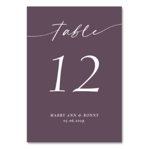 Olive Colored Wedding Tischnummer Card