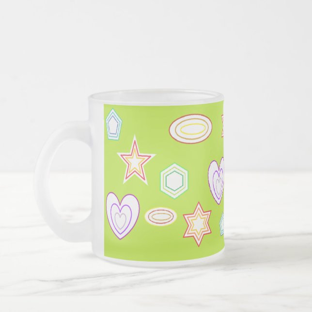 Olive colour Shapes mug Mattglastasse (Links)
