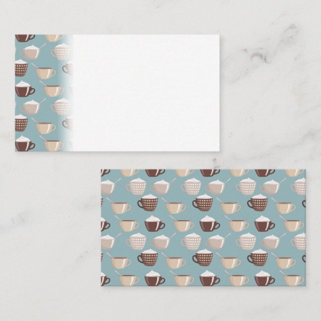 Olive Cups Cream Coffein Lover Pastel Blue Brown Platzkarte (Vorne/Hinten)
