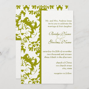 Olive Damask Hochzeitseinladungen Einladung