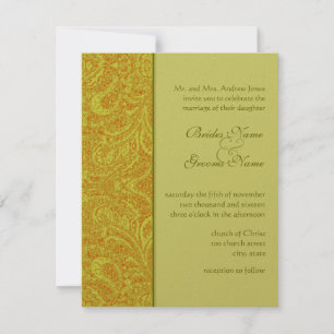 Olive Damask Hochzeitseinladungen noch dunkler Einladung