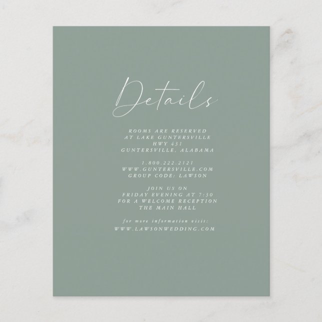 Olive Details Card (Vorderseite)