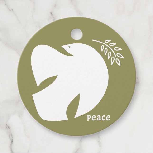 Olive Dove of Peace Geschenkanhänger (Vorderseite)