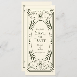Olive Elegante Mystical Tarot Card Save the Date Einladung