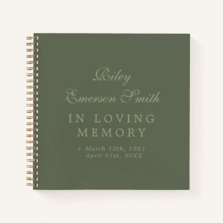 Olive Eleganter Name in Love Memory Gast Book Notizbuch