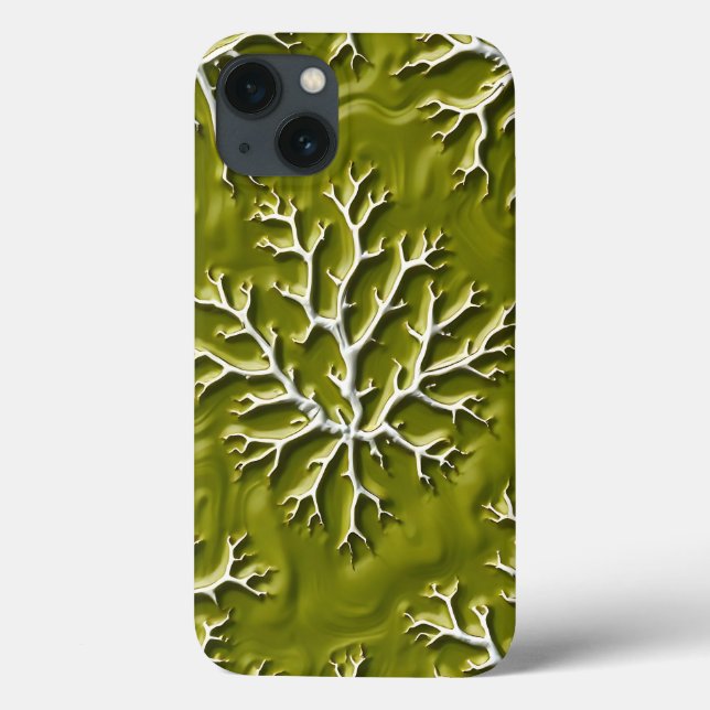 Olive Embossed Branch iPhone Case Style (Rückseite)