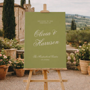 Olive Estate Kalligrafie Hochzeitsbegrüßung Poster