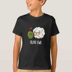 Olive Ewe Funny Liebe Puck Dark BG T-Shirt