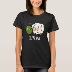 Olive Ewe Funny Liebe Puck Dark BG T-Shirt