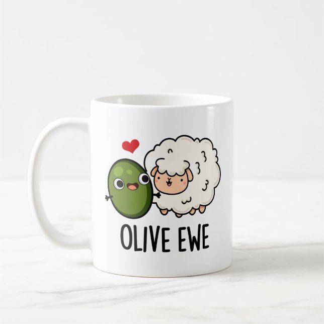 Olive Ewe Funny Liebe Puff Kaffeetasse (Links)