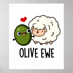 Olive Ewe Funny Liebe Puff Poster