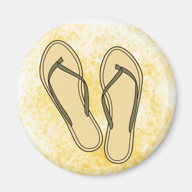 Olive Flip Flops Magnet (Vorne)